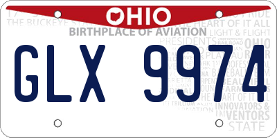 OH license plate GLX9974
