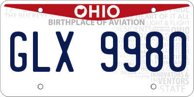 OH license plate GLX9980