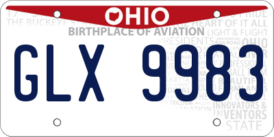 OH license plate GLX9983