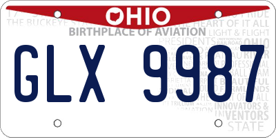 OH license plate GLX9987