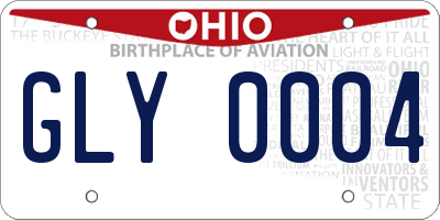 OH license plate GLY0004