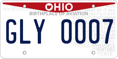 OH license plate GLY0007