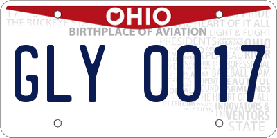 OH license plate GLY0017