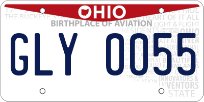 OH license plate GLY0055