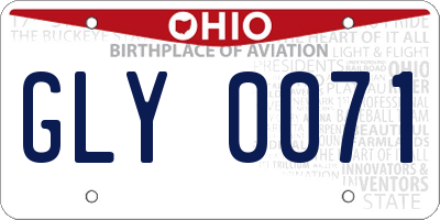 OH license plate GLY0071