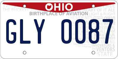 OH license plate GLY0087