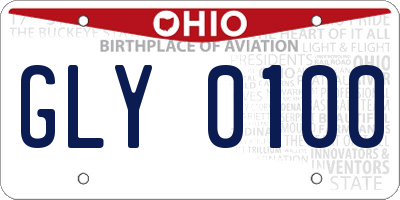 OH license plate GLY0100