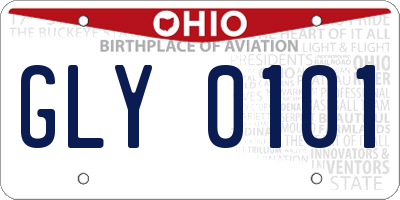 OH license plate GLY0101