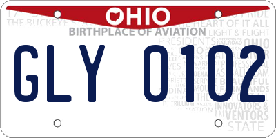 OH license plate GLY0102