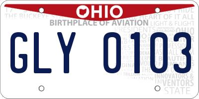 OH license plate GLY0103