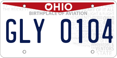 OH license plate GLY0104