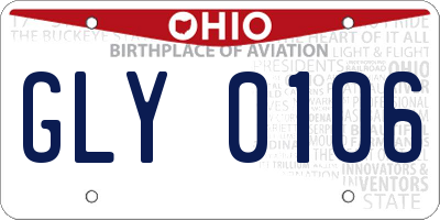 OH license plate GLY0106
