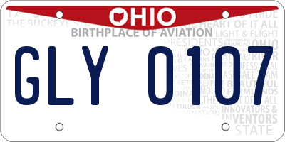 OH license plate GLY0107