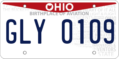 OH license plate GLY0109