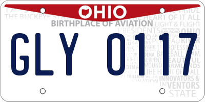 OH license plate GLY0117