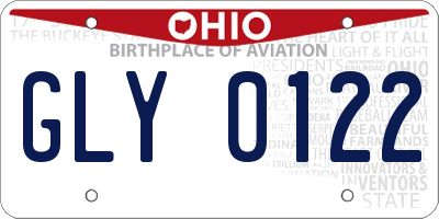 OH license plate GLY0122