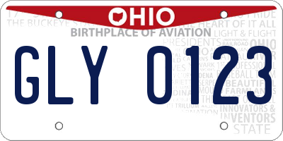 OH license plate GLY0123