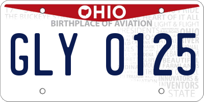 OH license plate GLY0125