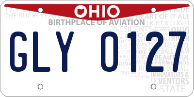 OH license plate GLY0127