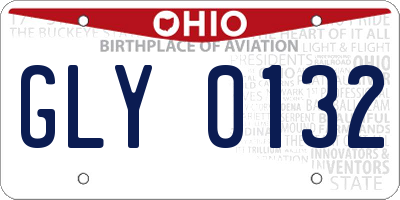 OH license plate GLY0132