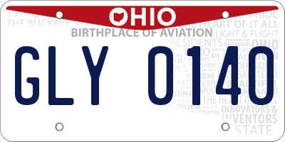 OH license plate GLY0140