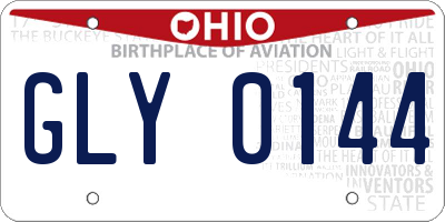 OH license plate GLY0144