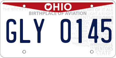 OH license plate GLY0145