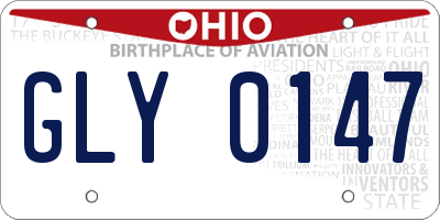 OH license plate GLY0147