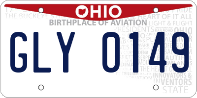 OH license plate GLY0149