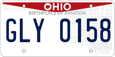 OH license plate GLY0158