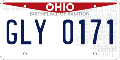 OH license plate GLY0171