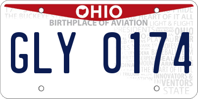 OH license plate GLY0174