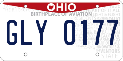 OH license plate GLY0177
