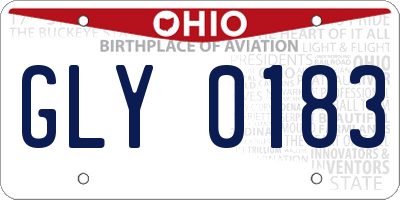 OH license plate GLY0183