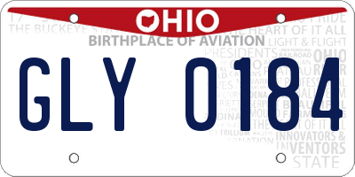 OH license plate GLY0184