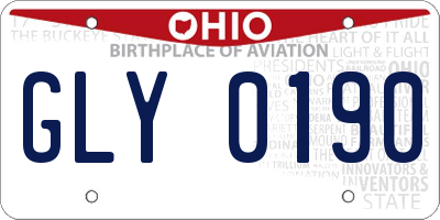 OH license plate GLY0190