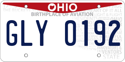 OH license plate GLY0192