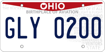 OH license plate GLY0200