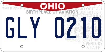 OH license plate GLY0210
