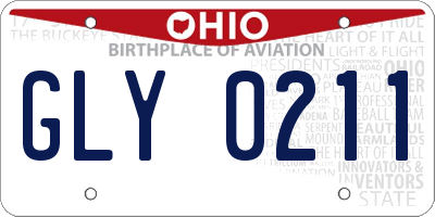 OH license plate GLY0211