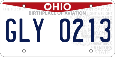 OH license plate GLY0213