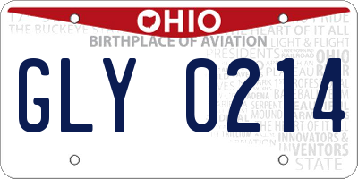 OH license plate GLY0214