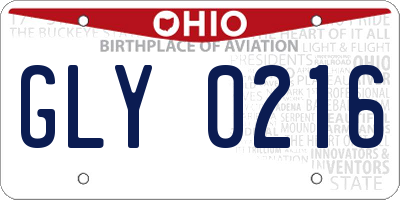 OH license plate GLY0216