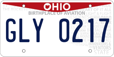 OH license plate GLY0217