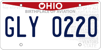 OH license plate GLY0220