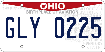 OH license plate GLY0225