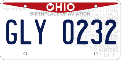 OH license plate GLY0232