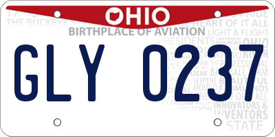 OH license plate GLY0237