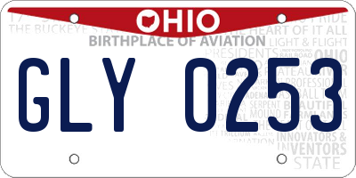 OH license plate GLY0253