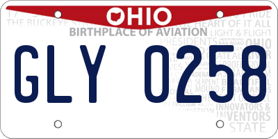 OH license plate GLY0258